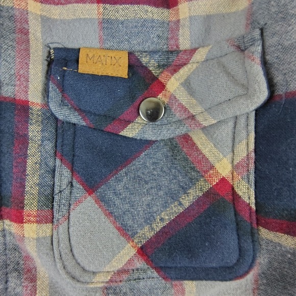 Matix Sherpa Lined Navy Shacket Shirt Jacket Snap Button Outdoors‎ M Gorpcore - Picture 8 of 11